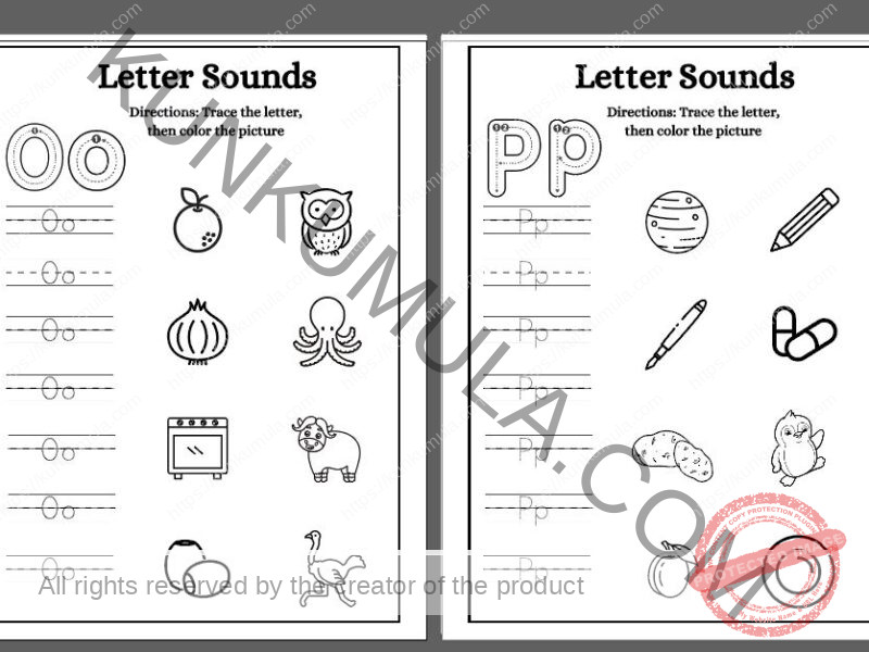 TRACING 04 Trace the letter, then color the picture.pdf in 26 pages