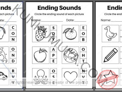 Ending Sounds Circle the ending sound of each picture 10 Pages pdf