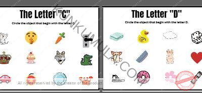 Circle the object that begin with the letters as stated 40 Pages