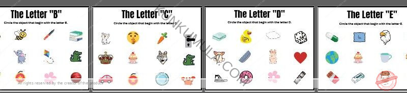 Circle the object that begin with the letters as stated 40 Pages