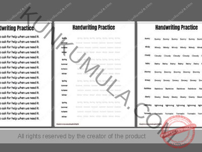 Handwriting Practice 15 pages in pdf