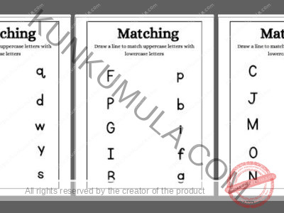 Draw a line to match uppercase letters with lowercase letters and Draw a line to match letters with relevant pictures. Well-designed 10 pages in pdf