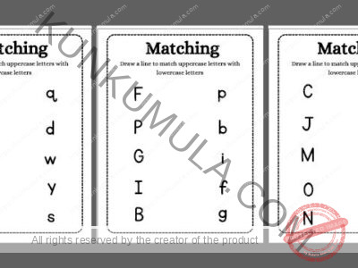 Matching --- Draw a line to match uppercase letters with lowercase letters and Matching Draw a line to match letters with relevant pictures, well Designed Pages. PDF