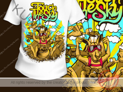 Touch The Sky Artwork for T-shirts, hoodies, tote bags, wall art, stickers, mugs, and more EPS and a Jpeg Image