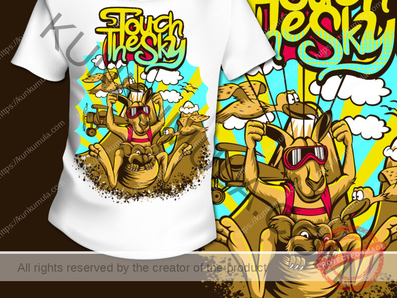 Touch The Sky Artwork for T-shirts, hoodies, tote bags, wall art, stickers, mugs, and more EPS and a Jpeg Image