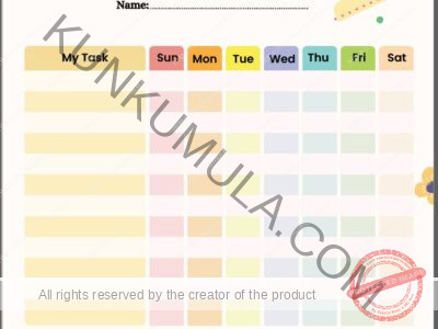 blank kids chore chart