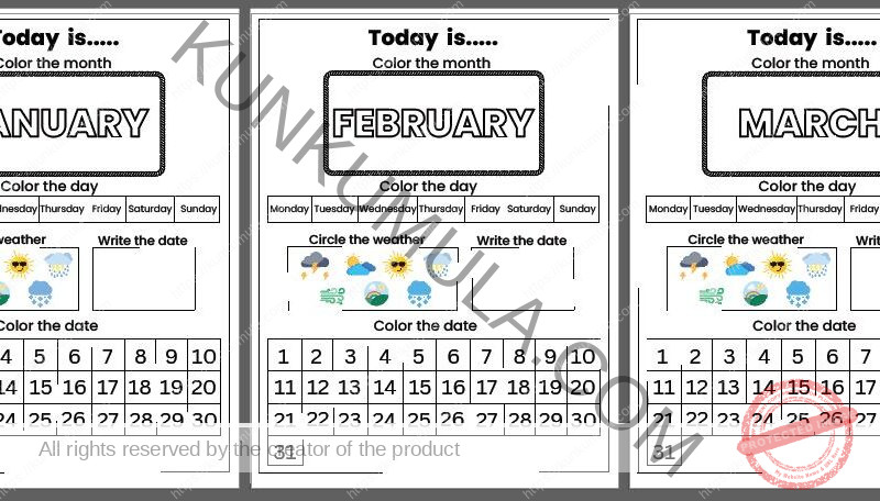 CALENDAR ACTIVITY PDF 12 MONTHS