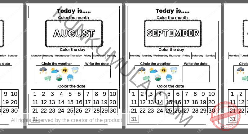 CALENDAR ACTIVITY PDF 12 MONTHS