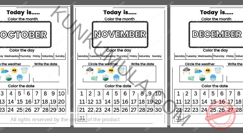 CALENDAR ACTIVITY PDF 12 MONTHS