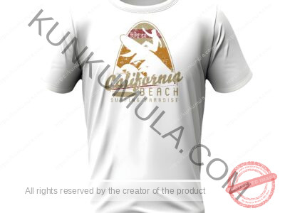 California Beach Surfing Paradise Artwork for T-shirts, hoodies, tote bags, wall art, stickers, mugs, and more PNG