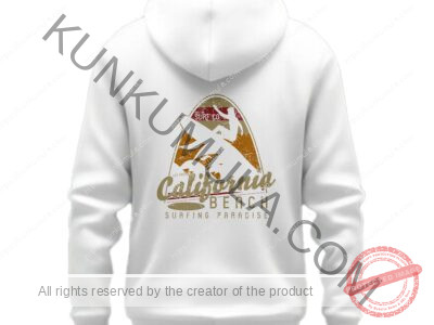 California Beach Surfing Paradise Artwork for T-shirts, hoodies, tote bags, wall art, stickers, mugs, and more PNG