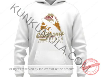 California Beach Surfing Paradise Artwork for T-shirts, hoodies, tote bags, wall art, stickers, mugs, and more PNG