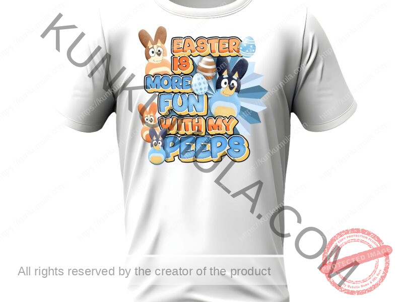 Easter Is More Fun With My Peeps Artwork for T-shirts, hoodies, tote bags, wall art, stickers, mugs, and more