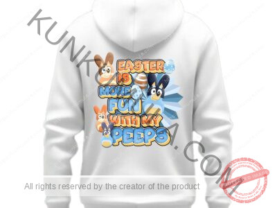 Easter Is More Fun With My Peeps Artwork for T-shirts, hoodies, tote bags, wall art, stickers, mugs, and more