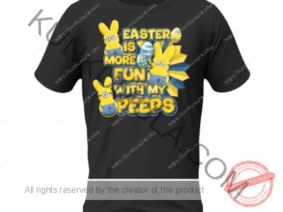 Easter Is More Fun With My Peeps Artwork for T-shirts, hoodies, tote bags, wall art, stickers, mugs, and more in Png
