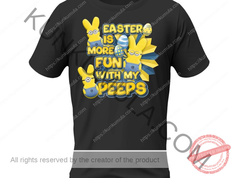 Easter Is More Fun With My Peeps Artwork for T-shirts, hoodies, tote bags, wall art, stickers, mugs, and more in Png
