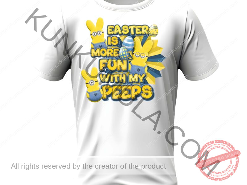 Easter Is More Fun With My Peeps Artwork for T-shirts, hoodies, tote bags, wall art, stickers, mugs, and more in Png