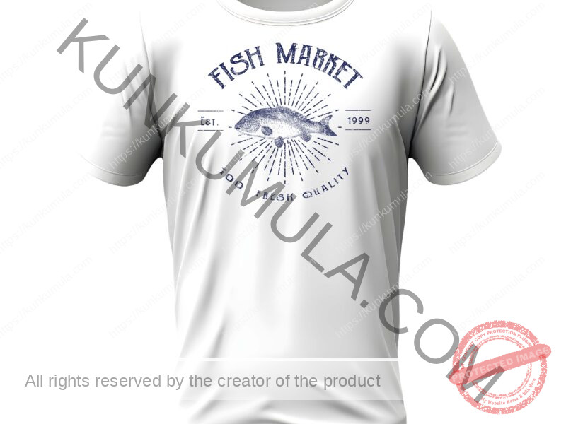 Fish Market Artwork for T-shirts, hoodies, tote bags, wall art, stickers, mugs, and more PNG