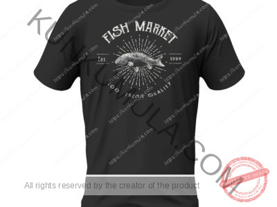 Fish Market Artwork for T-shirts, hoodies, tote bags, wall art, stickers, mugs, and more PNG