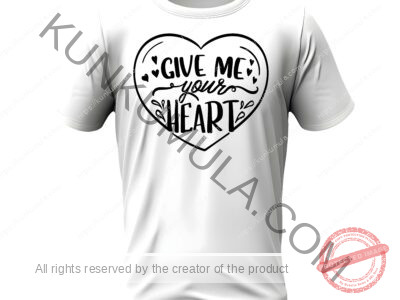 Give Me Your Heart Art work for T-shirts, hoodies, tote bags, wall art, stickers, mugs, and more