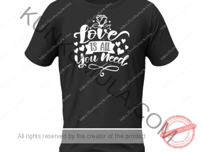 Love Is All You Need Art work for T-shirts, hoodies, tote bags, wall art, stickers, mugs, and more zipped