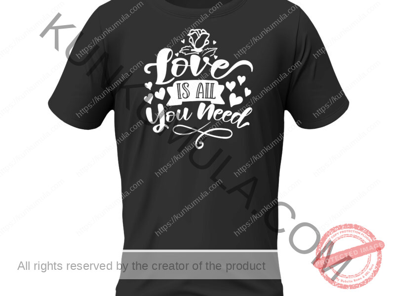 Love Is All You Need Art work for T-shirts, hoodies, tote bags, wall art, stickers, mugs, and more zipped