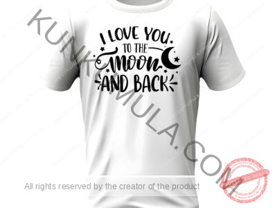 I Love You To The Moon And Back Art work for T-shirts, hoodies, tote bags, wall art, stickers, mugs, and more zipped