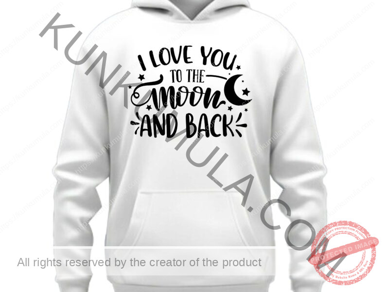 I Love You To The Moon And Back Art work for T-shirts, hoodies, tote bags, wall art, stickers, mugs, and more zipped