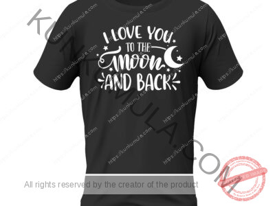 I Love You To The Moon And Back Art work for T-shirts, hoodies, tote bags, wall art, stickers, mugs, and more zipped