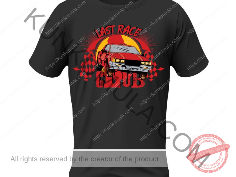 Last Race Club Artwork for T-shirts, hoodies, tote bags, wall art, stickers, mugs, and more
