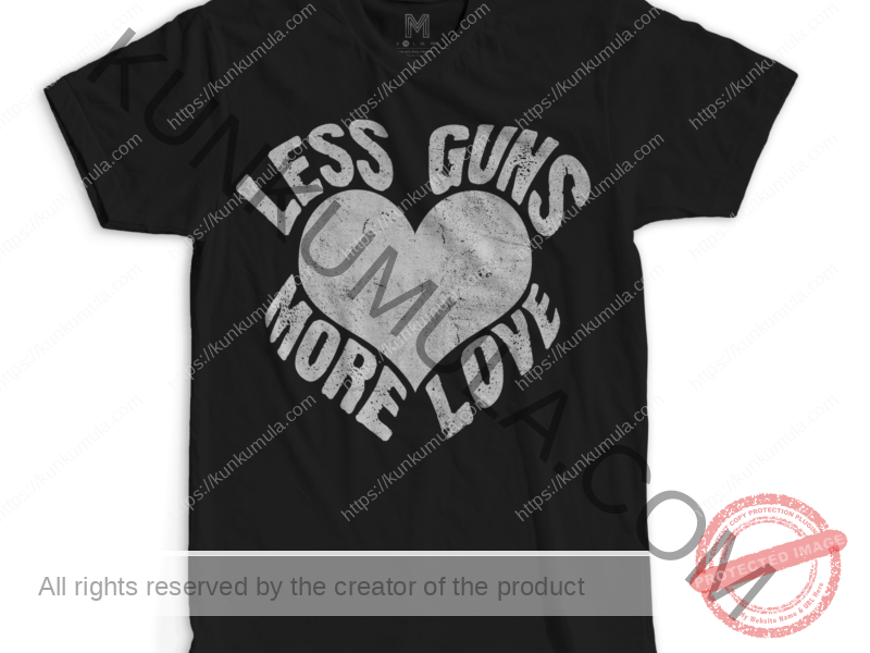 less guns more love Artwork for T-shirts, hoodies, tote bags, wall art, stickers, mugs, and more