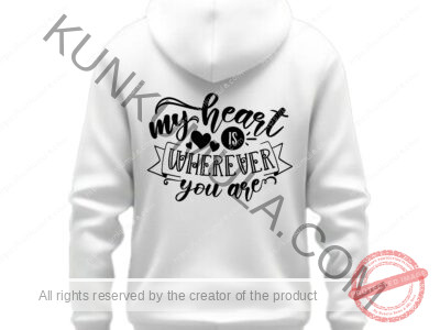 My Heart Is Wherever You Are Art work for T-shirts, hoodies, tote bags, wall art, stickers, mugs, and more Zipped