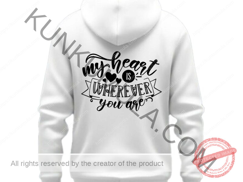 My Heart Is Wherever You Are Art work for T-shirts, hoodies, tote bags, wall art, stickers, mugs, and more Zipped