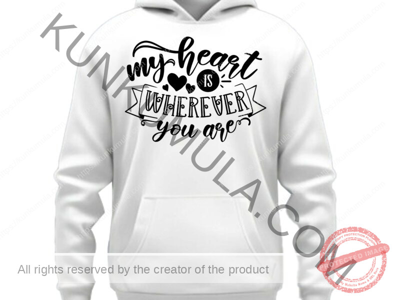 My Heart Is Wherever You Are Art work for T-shirts, hoodies, tote bags, wall art, stickers, mugs, and more Zipped