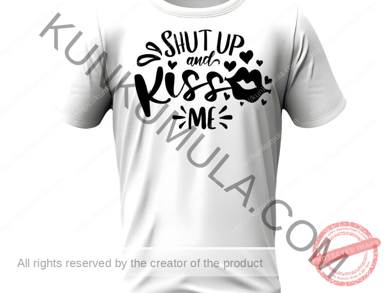 Shut Up And Kiss Me Art work for T-shirts, hoodies, tote bags, wall art, stickers, mugs, and more Zipped