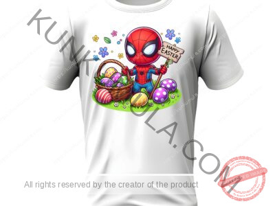 Spider Man Wishes You A Happy Easter Artwork for T-shirts, hoodies, tote bags, wall art, stickers, mugs, and more IN Png