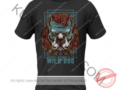 Wild Dog Art work for T-shirts, hoodies, tote bags, wall art, stickers, mugs, and more zipped