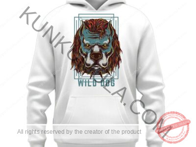 Wild Dog Art work for T-shirts, hoodies, tote bags, wall art, stickers, mugs, and more zipped