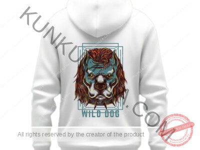 Wild Dog Art work for T-shirts, hoodies, tote bags, wall art, stickers, mugs, and more zipped