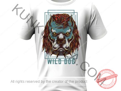 Wild Dog Art work for T-shirts, hoodies, tote bags, wall art, stickers, mugs, and more zipped