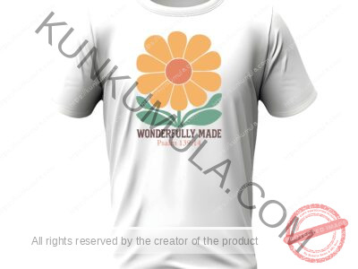 Wonderfully Made Psalm 139;14 A Christian T- Shirt Design Artwork for T-shirts, hoodies, tote bags, wall art, stickers, mugs, and more PNG