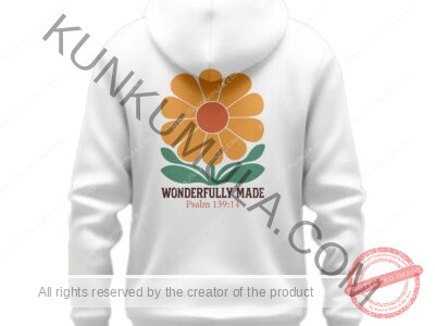 Wonderfully Made Psalm 139;14 A Christian T- Shirt Design Artwork for T-shirts, hoodies, tote bags, wall art, stickers, mugs, and more PNG