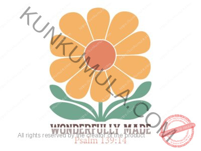 Wonderfully Made Psalm 139;14 A Christian T- Shirt Design Artwork for T-shirts, hoodies, tote bags, wall art, stickers, mugs, and more PNG