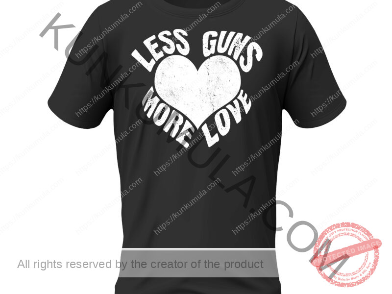 less guns more love Artwork for T-shirts, hoodies, tote bags, wall art, stickers, mugs, and more
