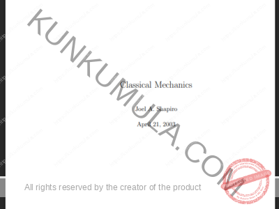 Classical Mechanics - Department of Physics and Astronomy Book In Pdf