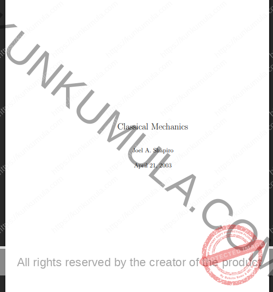 Classical Mechanics - Department of Physics and Astronomy Book In Pdf