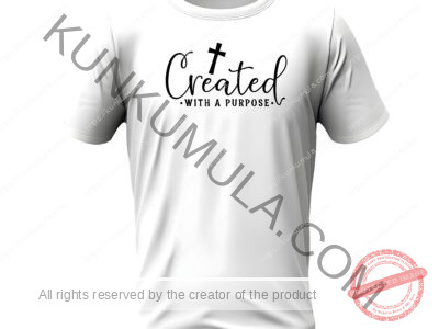 Created with a purpose Artwork for T-shirts, hoodies, tote bags, wall art, stickers, mugs, and more