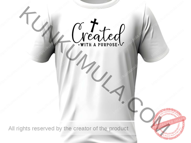 Created with a purpose Artwork for T-shirts, hoodies, tote bags, wall art, stickers, mugs, and more