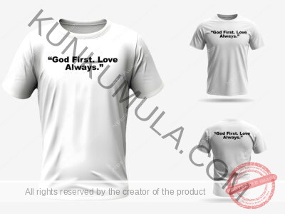 God First. Love for T shirts, hoodies, tote bags, wall art, stickers, mugs, and more Zipped Artwork