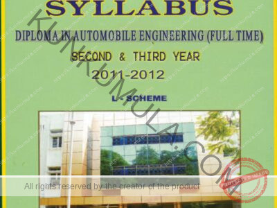 - Syllabus Diploma In Automobile Engineering ( Full Time ) Sencond and thierd year 2011 - 2012 Book In Pdf